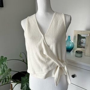 Cream Madewell Wrap Top Size Small